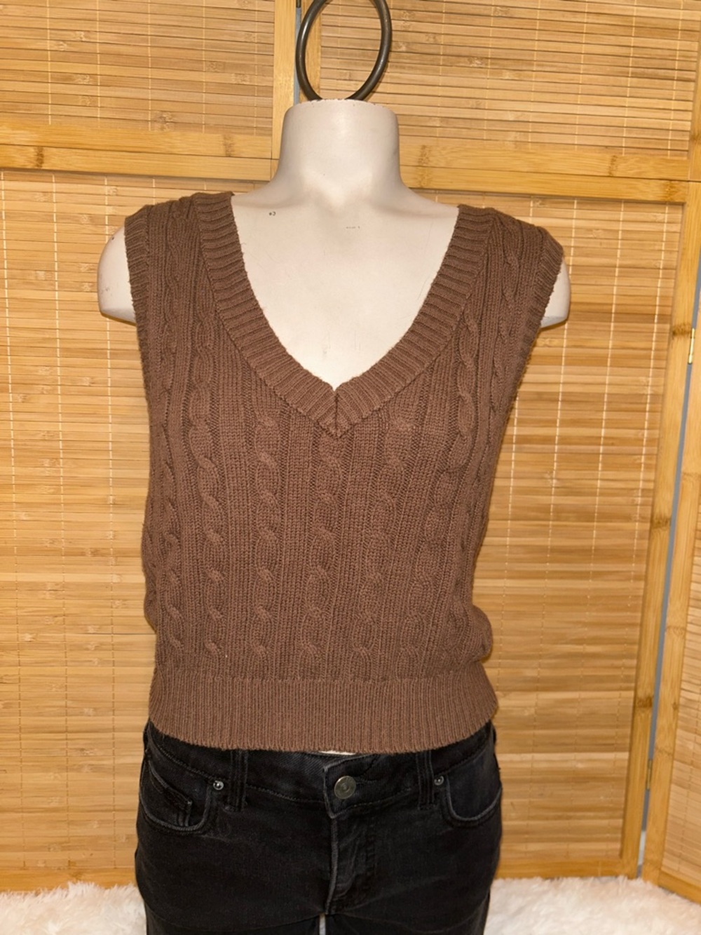 Vintage 90s Y2K American Eagle brown sweater vest woman’s medium